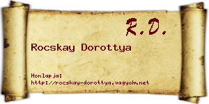 Rocskay Dorottya névjegykártya
